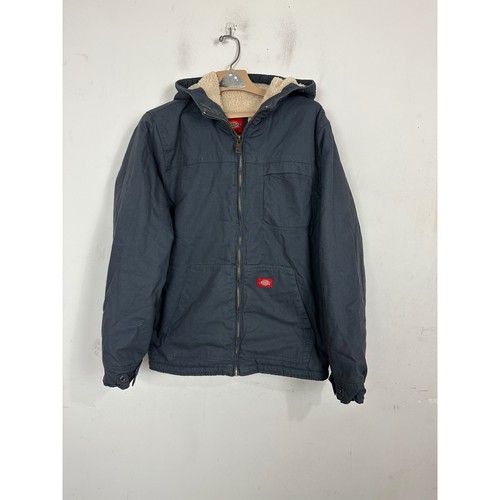 Dickies Mens Sherpa Lined Duck Canvas Hooded Work Jacket Navy Blue TJ350RYG M