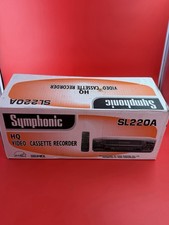 Vtg Symphonic VCR/VHS Player SL220A Black Record Remote New Open Box See Video