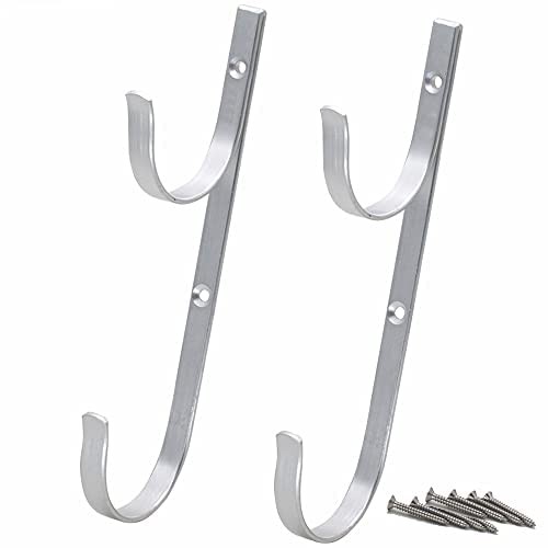  Swimming Pool Aluminum Pole Hanger Set, Blue, 1-Pack (2 Hooks), 11079A-Silver