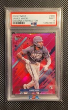 2025 Finest James Wood #300 Magenta Refractor 82/200 Rookie RC PSA 9