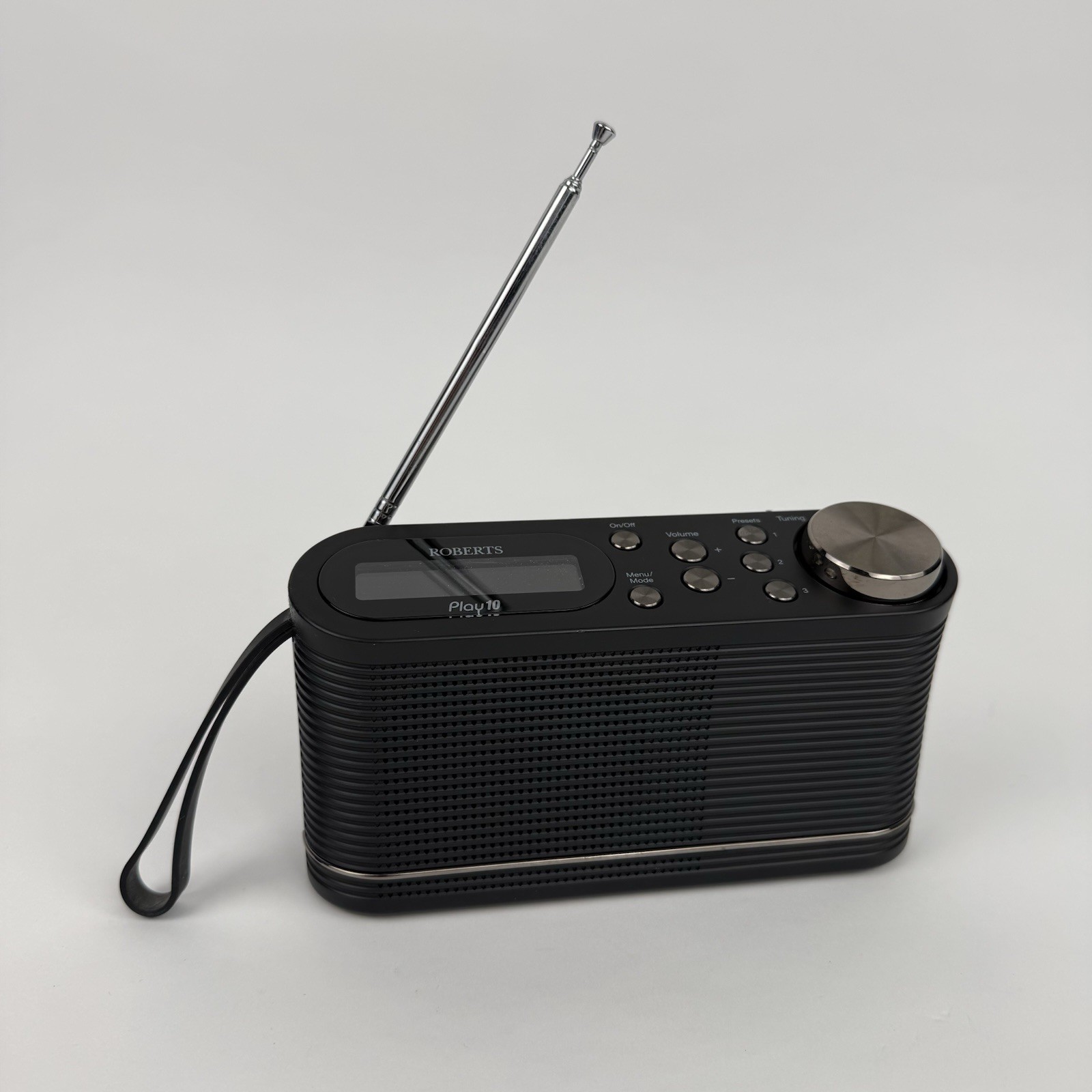 Roberts Play10 DAB/FM Portable Radio Black Battery Powered w/ Rubber Handle