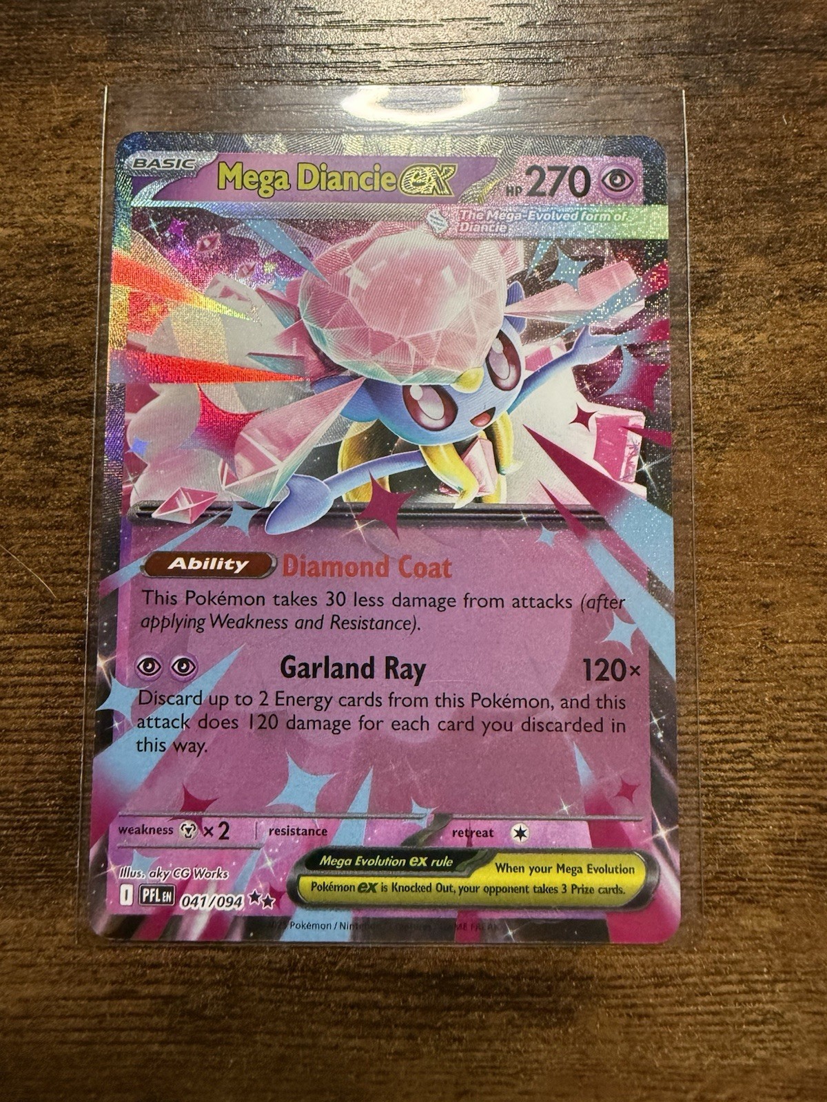 Mega Diancie ex Double Rare Pokemon PFL: Phantasmal Flames 041/094 NM