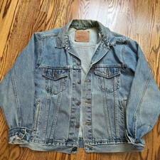Vintage Levis Denim Jacket Mens Large Blue Jean Trucker 90s USA Made 70507-0389