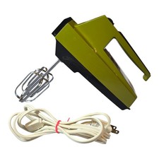 Vintage Sears Roebuck Super Five Speed Hand Mixer Olive Green Model 400-828800