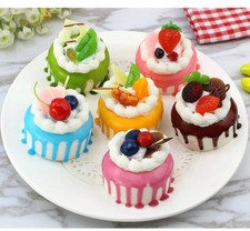 6pcs Realistic Artificial Simulation Cake Assorted Faux Fake Cupcake Model