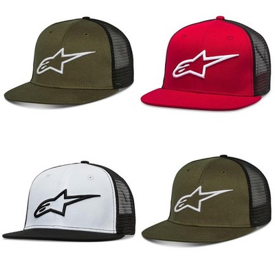 Alpinestars Corp Trucker Mütze Snap Back Baseball Freizeit Cap weiß grün rot