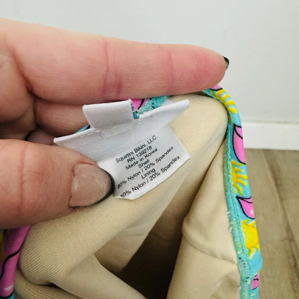 Squirtini Bikini Rosa Y Amarillo Traje De Baño De Una Pieza Niñas Talla 8 Foto 4 de 4