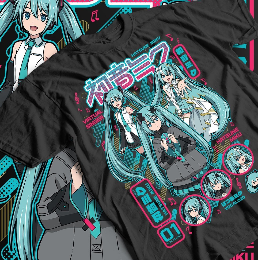 Unisex All sizes Hatsune Miku T-Shirt Anime Girl Kawaii Project
