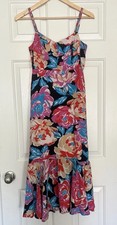 Anthropologie Tina Flounced Dress Midi Floral Size 2