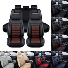 Leather Seat Cover For Gmc Sierra 1500 2500 Canyon Yukon Acadia Full Set 5-seat