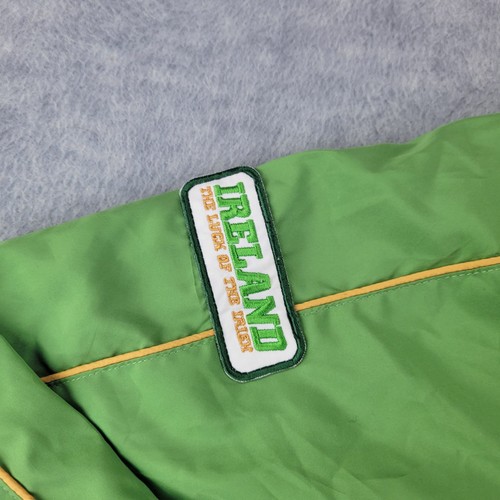 Retro Irish Jacket Ireland Irish Eyes Are Smiling Green Zip Lined Boys 12/14 - Picture 3 of 11