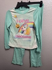 Emoji Girls XL 14-16 Sparkle Like A Unicorn Pajama Set Long Sleeve Pants PJ
