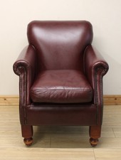 Thomas Lloyd Maroon Leather Club Armchair / Chair