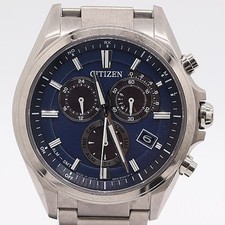 Citizen Attessa Chronograph Timepiece Radio Solar Blue Dial Mens Wristwatch