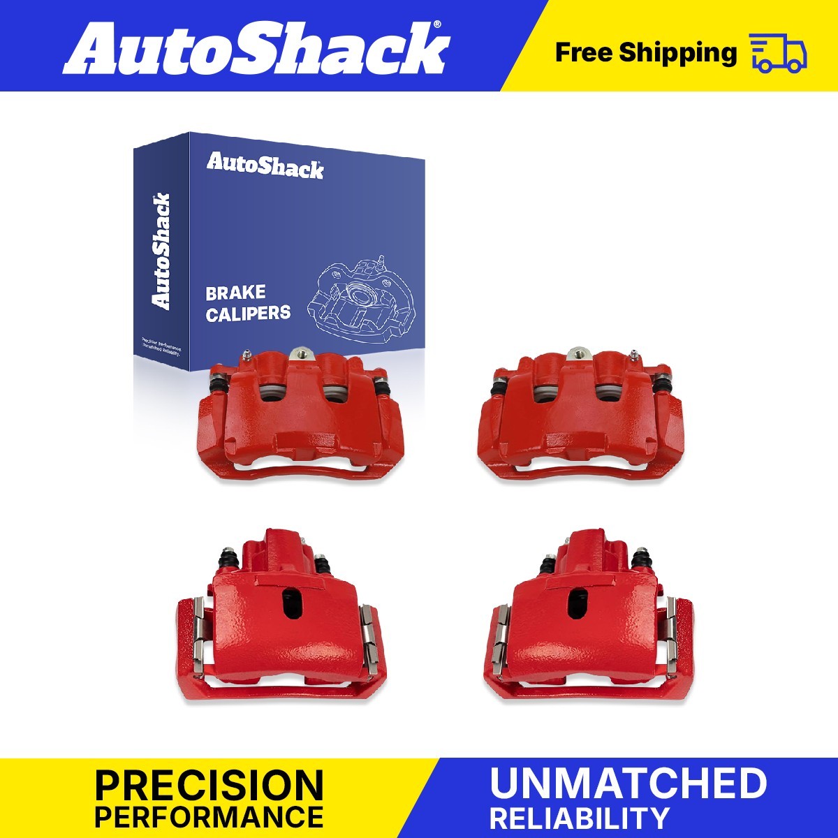 Front Rear Brake Calipers Red for 2011-2018 Ram 1500 2009-2010 Dodge Ram 1500