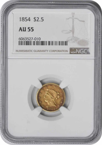 1854 $2.50 Gold Liberty Head AU55 NGC