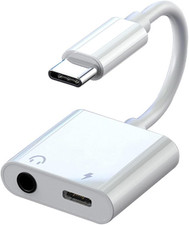 2-in-1 USB-C to 3.5mm Headphone and Charger Adapter Aux Audio PD Fast Charging