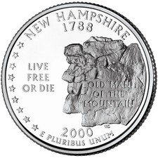 2000 P New Hampshire State Quarter.  Uncirculated From US Mint roll.