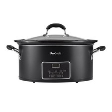 ProCook 4.8L Digital Slow Cooker 3 Heat Settings Delay Start Function Black 9440
