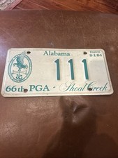 1984 Alabama License Plate 66th PGA Championship At Shoal Creek