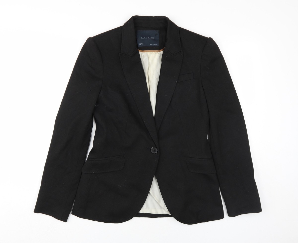 Zara Women's Black Blazer Size 12 Regular Notch Lapel | eBay