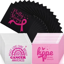 Yexiya 300 Pcs Breast Cancer Awareness Makeup Bags Set, Pink Ribbon Cosmetic ...