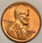 1944-S  Uncirculated BU Red RD - Lincoln Wheat Cent  ~ B272