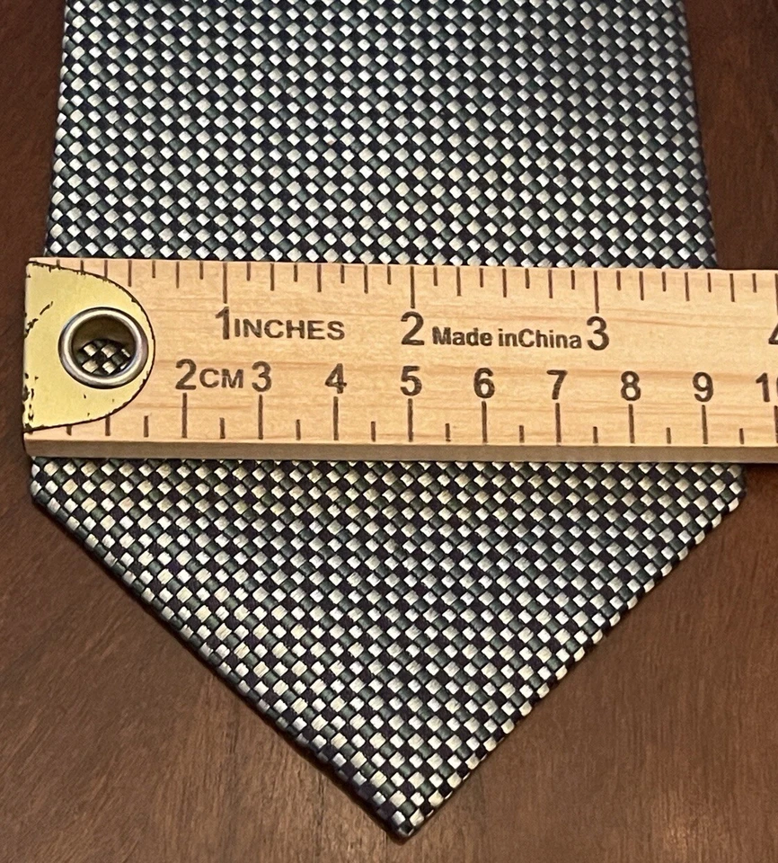 Corbata de cuello Geoffrey Beene verde hecha a mano 100 % seda para hombre hecha en China Foto 4 de 4