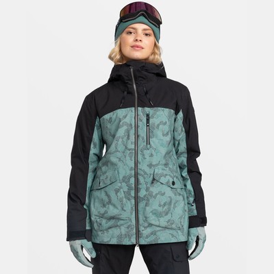 ROXY Women's Stated Snow Jacket - M - Lily Pad Sketch Book