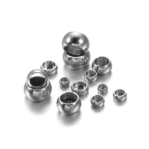 Big Hole Ball Crimp Beads - 1.5-4mm End Bead Stopper DIY Jewelry Making Charms - Picture 10 of 26