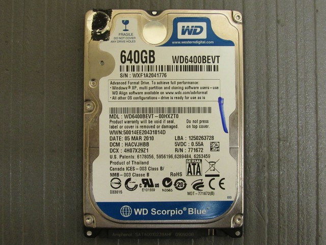 Western Digital Scorpio Blue 640GB Internal 5400RPM 2.5 ...