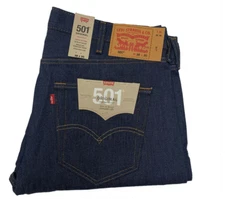 Levis 501 Shrink To Fit Button Fly Jeans Straight Leg Color Blue Rigid 0000
