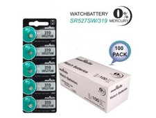 100 x 319 Murata SR527SW SR527 527 WATCH BATTERIES New Authorized US Seller