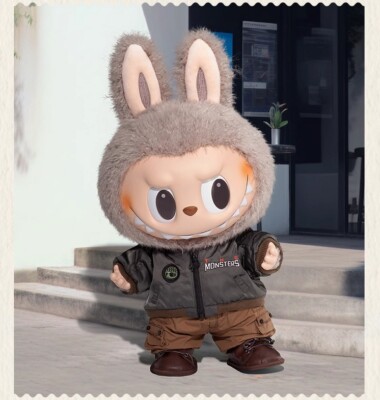 Gray Labubu Jump for Joy 38cm/14.9-Inch Overall Vinyl Action Gray Labubu Jump for Joy 38cm/14.9-Inch Overall Vinyl Action
