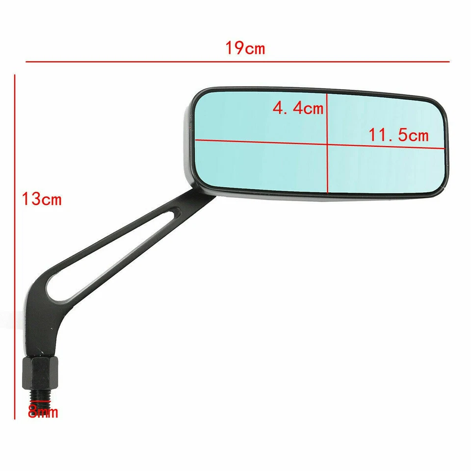 Черные прямоугольные мотоциклетные зеркала для Honda Rebel 250 CMX250 300 CMX300 CMX500 - Изображение 4 из 4