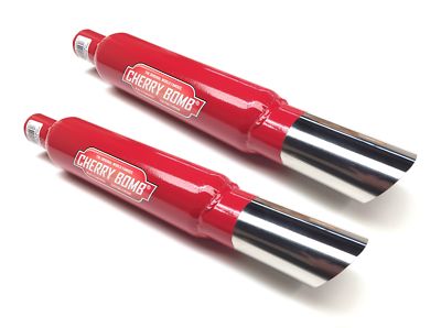 2x Cherry Bomb Slash Cut Red 3,5'' Endschalldämpfer - 5 JAHRE GARANTIE