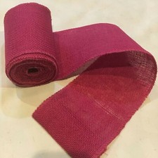 6" wide Pink Burlap Ribbon 10 Yard Roll 10oz - 30 feet Finished Edges BS158