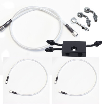27'' Upper Lower Brake lines Kit for Harley 12-17 Fat Bob 14-17 Low Rider W/ABS