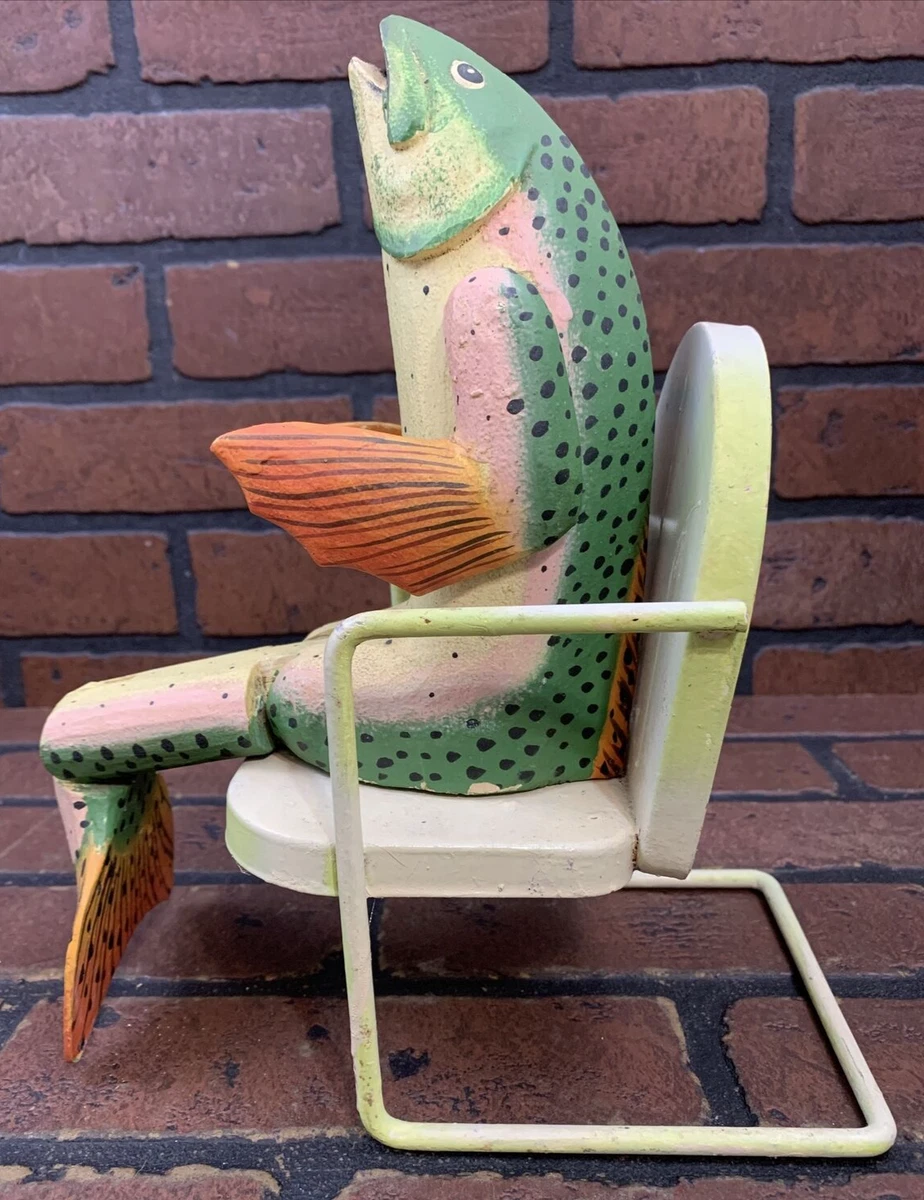 Fish sitting on chair cabin Table Décor Wooden Coastal Beach Sea