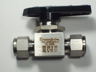 1 - Swagelok Stainless Steel 40G Series Ball Valve, 3/8'' OD Tube, SS-43GS6