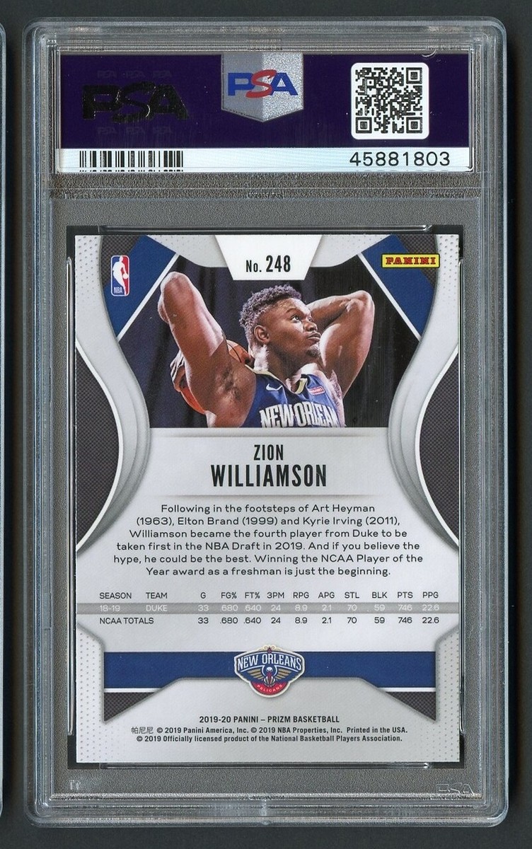 Zion Williamson prizm RC【PSA９MINT】 PSA 9 2019-20 Panini Prizm ZION WILLIAMSON Green Prizm RC
