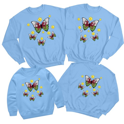 Wales Butterfly Daffodils Saint Davids Day Sweatshirt Cymru Flag Jumper #STDD - Picture 22 of 34