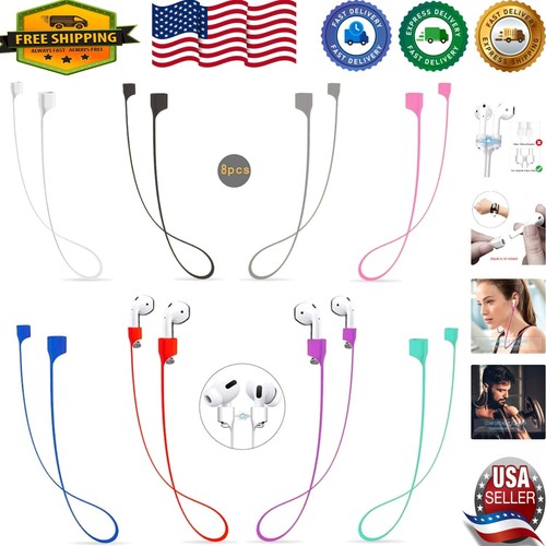 Neck Lanyard for Airpods Pro/2/3 - 8PCS Magnetic Silicone Straps for Active Use
