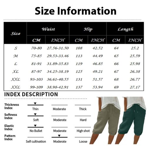 Linen Shorts For Women High Waisted Casual Drawstring Half Pants With Pockets - Picture 3 of 51