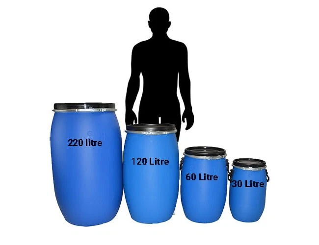 Storage Barrel Drum 220 Litre Storage Shipping Containers Blue Waterproof  & Lid - Image 2 of 4
