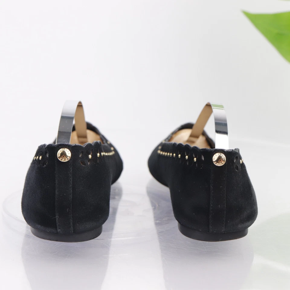 Zapato Michael Kors Mujer Thalia Ballet Plano Talla 7.5 AMPLIO Negro Recorte Cuentas Foto 4 de 4