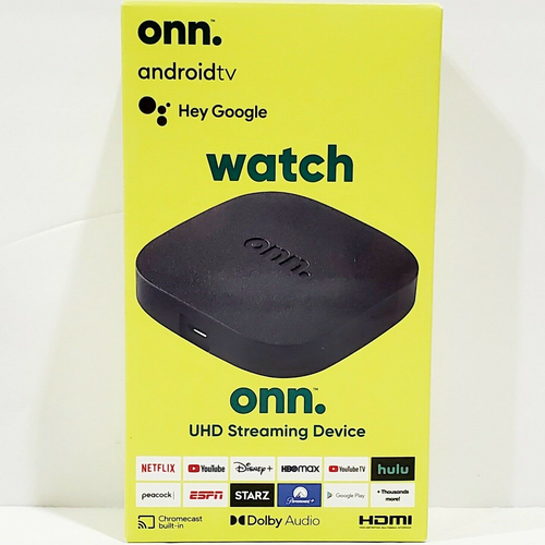 NEW ONN Android TV Box UHD Streaming Box 4K Chromecast Stream Device HDMI Remote