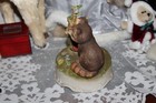 Vtg Music Box Mama Baby Racoons Bisque Porcelain MSR Imports 1980s plays!! — photo 8