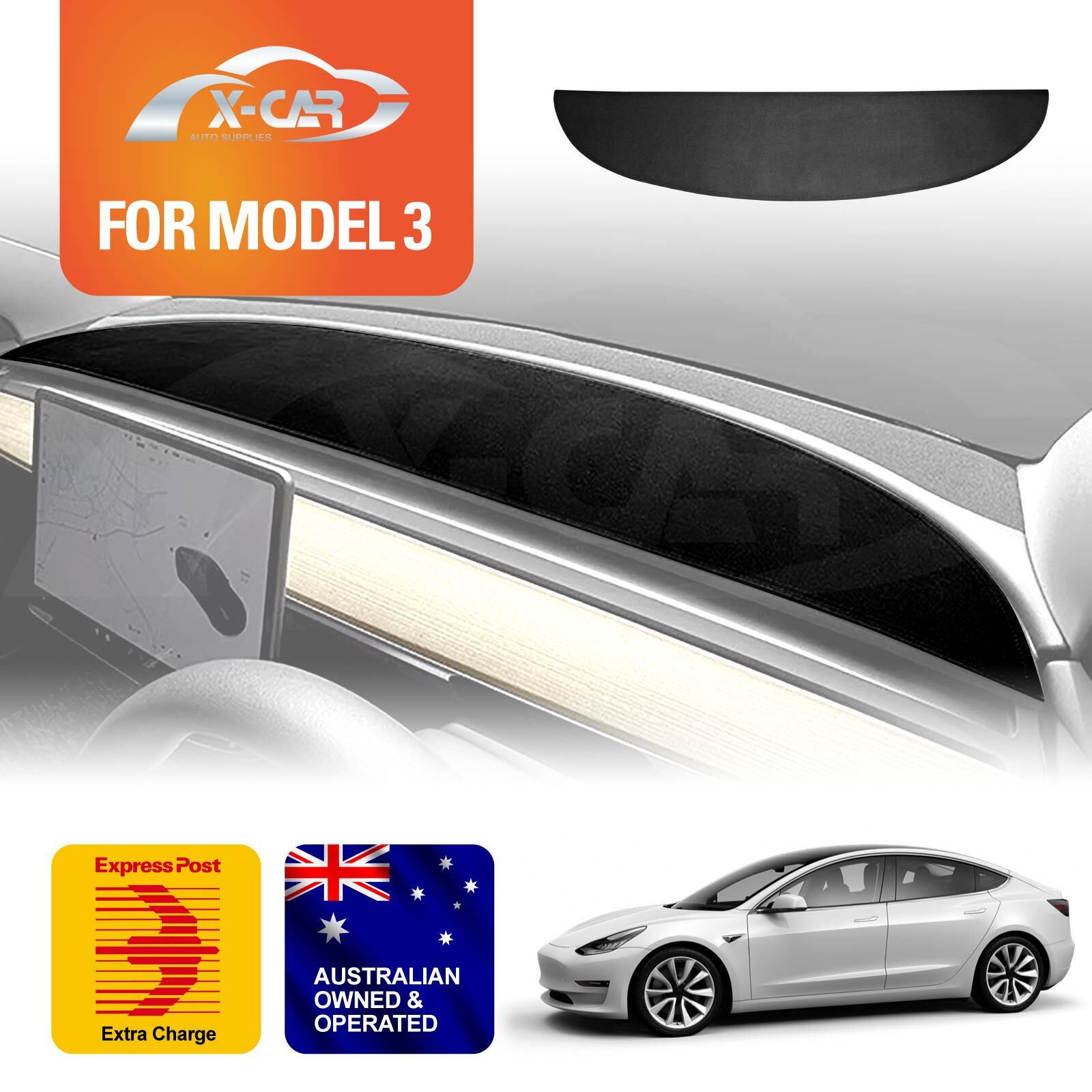 Luxury 3D Dash Mat Pad Cover Non-Slip for Tesla Model 3 17-23 & Model Y 2022-25