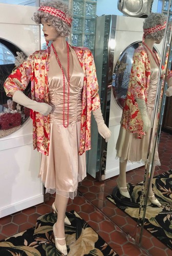 Roaring 20s Complete Set Dress, Multi Jacket, Necklace, FLAPPER GATSBY Event S/M - Picture 1 of 9